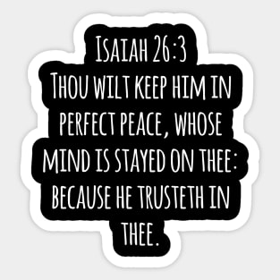 Isaiah 26:3 King James Version (KJV) Bible Verse Typography Sticker